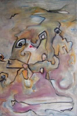 Картина под названием "Sojourn" - Scott Spencer, Подлинное произведение искусства, Масло Установлен на Деревянная рама для н…