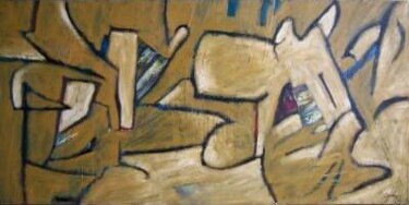 Картина под названием "Dog Park" - Scott Spencer, Подлинное произведение искусства, Масло Установлен на Деревянная рама для…