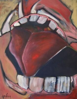 Painting titled "Loud" by Scott Spencer, Original Artwork, Oil Mounted on Wood Stretcher frame