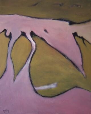 Картина под названием "Fjords" - Scott Spencer, Подлинное произведение искусства, Масло Установлен на Деревянная рама для но…