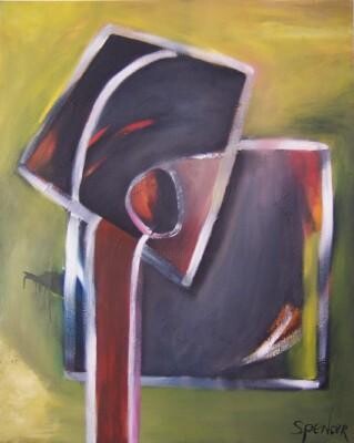 Painting titled "Graduating Seed" by Scott Spencer, Original Artwork, Oil Mounted on Wood Stretcher frame