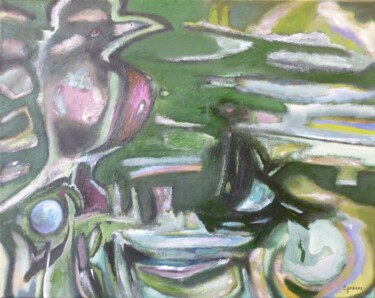Картина под названием "Looking On" - Scott Spencer, Подлинное произведение искусства, Акрил Установлен на Деревянная рама дл…