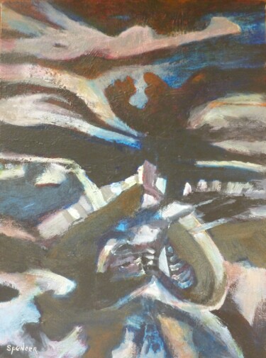 Pintura titulada "Indian Burial Ground" por Scott Spencer, Obra de arte original, Oleo Montado en Bastidor de camilla de mad…