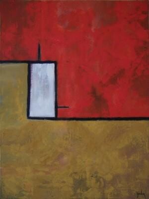 Painting titled "Objective" by Scott Spencer, Original Artwork, Oil Mounted on Wood Stretcher frame