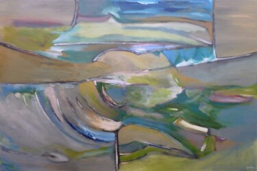Картина под названием "Waves for Days" - Scott Spencer, Подлинное произведение искусства, Масло Установлен на Деревянная рам…