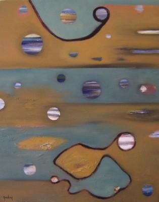 Painting titled "Continuum" by Scott Spencer, Original Artwork, Oil Mounted on Wood Stretcher frame