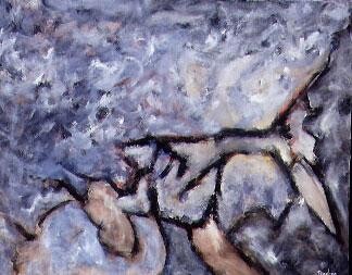 Pintura intitulada "Pachyderm" por Scott Spencer, Obras de arte originais, Óleo Montado em Armação em madeira