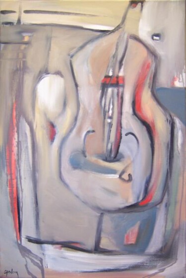 Painting titled "Bass" by Scott Spencer, Original Artwork, Oil Mounted on Wood Stretcher frame