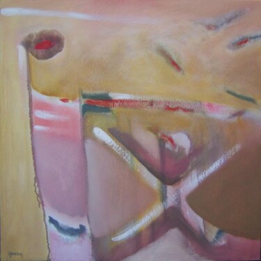 Schilderij getiteld "Opium Poppy" door Scott Spencer, Origineel Kunstwerk, Olie Gemonteerd op Frame voor houten brancard