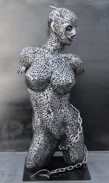 Escultura intitulada "The demon within te…" por Scott Wilkes, Obras de arte originais, Metais