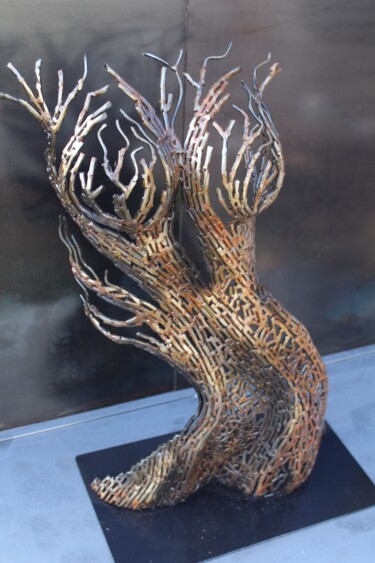 Sculptuur getiteld "Hidden within the w…" door Scott Wilkes, Origineel Kunstwerk, Metalen