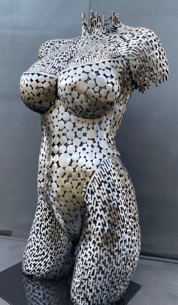 Skulptur mit dem Titel "" Bubbles in the ch…" von Scott Wilkes, Original-Kunstwerk, Metalle