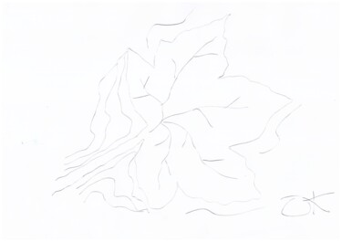 Drawing titled "Autumn Winds - Leaf…" by Scribbles Not Scribbles, Original Artwork, Ballpoint pen