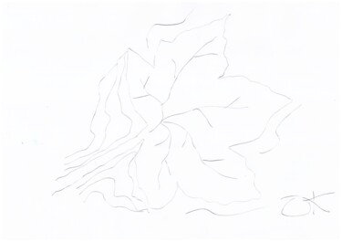 Drawing titled "Autumn Winds - Leaf…" by Scribblesnotscribbles, Original Artwork, Ballpoint pen