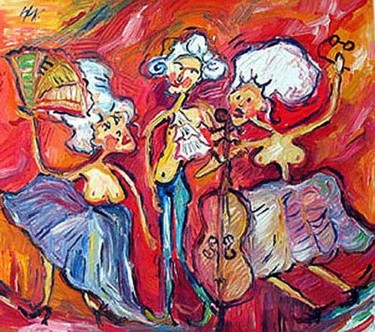 Painting titled "Fülöp meg a banyák…" by Csilla Krisztina Schneider, Original Artwork, Oil