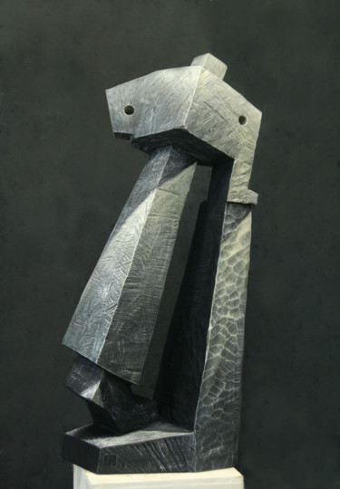Sculptuur getiteld "The Step" door Alexander Eremin, Origineel Kunstwerk, Hout