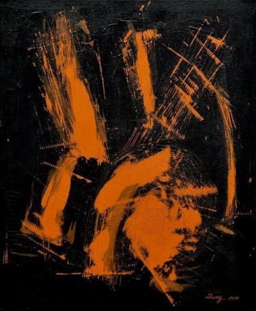 Peinture intitulée "Orange mécanique" par Sculpeinte Concept Dany, Œuvre d'art originale, Acrylique Monté sur Châssis en bois