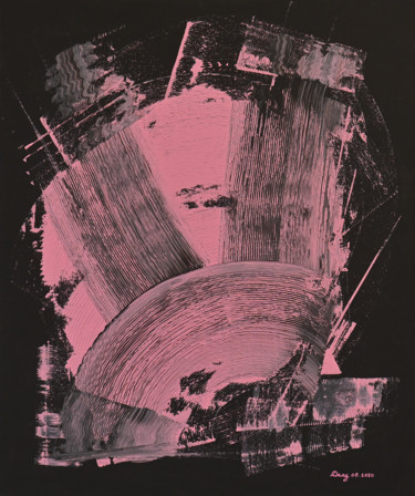 Peinture intitulée "La vie en rose" par Sculpeinte Concept Dany, Œuvre d'art originale, Acrylique Monté sur Châssis en bois