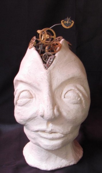 Sculpture intitulée "Chronos dementia" par Esco, Œuvre d'art originale, Terre cuite