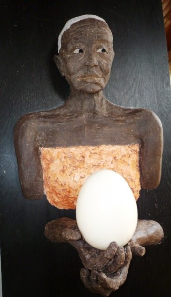 Sculpture intitulée "Zulu (1)" par Esco, Œuvre d'art originale, Terre cuite