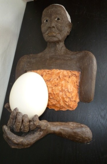 Sculpture intitulée "zulu (3)" par Esco, Œuvre d'art originale, Terre cuite