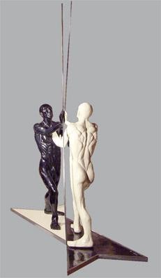 Sculpture titled "Echec ou mat" by Emma Sculpteur, Original Artwork, Mixed Media