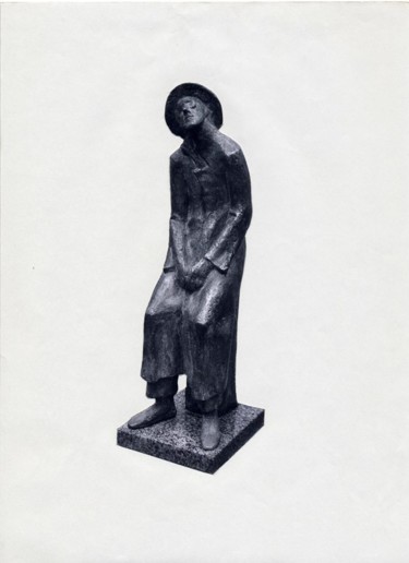 Rzeźba zatytułowany „James Joyce” autorstwa Mikhail Iakovlev, Oryginalna praca, Brąz Zamontowany na Panel drewniany