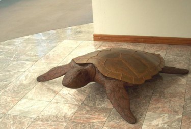 Sculpture titled "Opus 14 Sea Turtle" by Richard Beaulieu, Original Artwork, Metals
