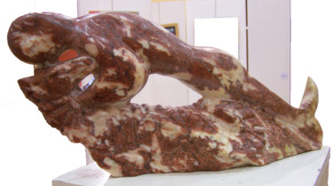 Sculpture intitulée "rencontre-marbre" par Colette Cov, Œuvre d'art originale, Pierre