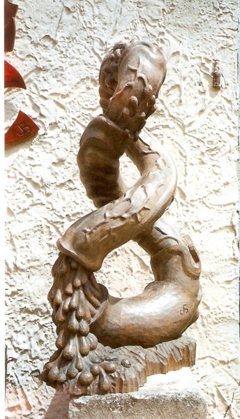 Sculpture titled "Anorexie" by Alain Bruneau, Original Artwork, Wood