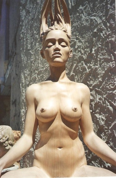 Sculpture titled "Lilith" by Alain Bruneau, Original Artwork, Wood