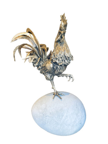 Scultura intitolato "Il gallo" da Abele Vadacca, Opera d'arte originale, Bronzo
