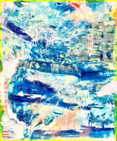 Malerei mit dem Titel "Blue and neon 1" von Sdiacof, Original-Kunstwerk, Acryl