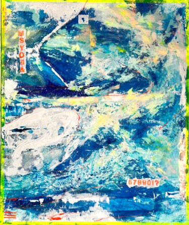 Картина под названием "Blau und neon 2" - Sdiacof, Подлинное произведение искусства, Акрил