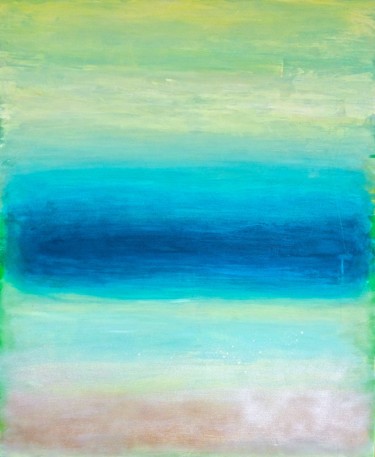 Painting titled "Green Sunset" by Sdiacof, Original Artwork, Acrylic