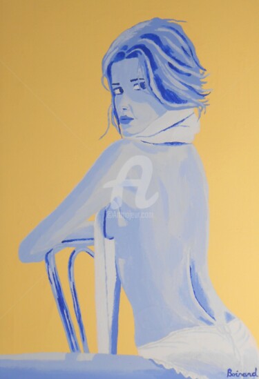 Peinture intitulée "L'ange bleu" par Seak, Œuvre d'art originale
