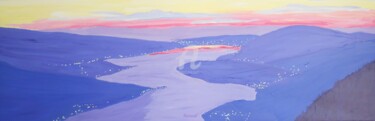 Peinture intitulée "Panorama du lac d'A…" par Seak, Œuvre d'art originale