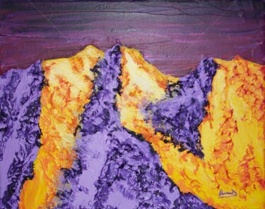 Peinture intitulée "Mont-Violet" par Seak, Œuvre d'art originale