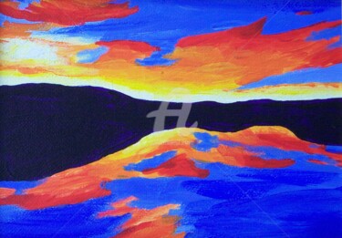 Painting titled "Crépuscule" by Seak, Original Artwork