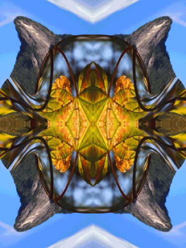 Digitale Kunst getiteld "Autumn Forest 4" door Kenneth Grzesik, Origineel Kunstwerk, Digitaal Schilderwerk
