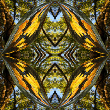 Digitale Kunst mit dem Titel "Autumn Forest 7" von Kenneth Grzesik, Original-Kunstwerk, Digitale Malerei