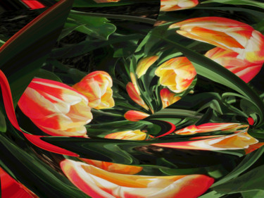 Digitale Kunst mit dem Titel "Organic Garden 3" von Kenneth Grzesik, Original-Kunstwerk, Digitale Malerei