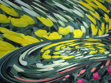 Digitale Kunst mit dem Titel "Organic Garden 4" von Kenneth Grzesik, Original-Kunstwerk, Digitale Malerei