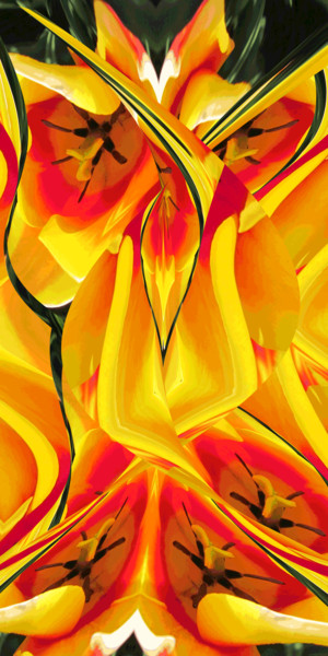 Digital Arts titled "Rhythmic Garden 5" by Kenneth Grzesik, Original Artwork, Digital Painting