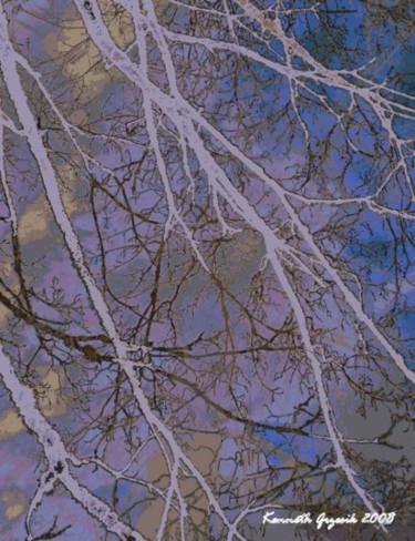 Arts numériques intitulée "Winter Forest 2" par Kenneth Grzesik, Œuvre d'art originale