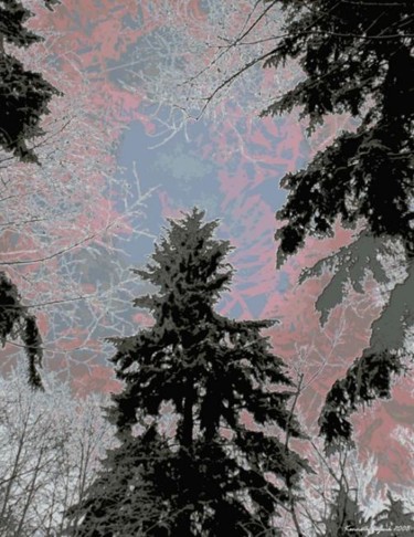 Digital Arts titled "Winter Forest 17" by Kenneth Grzesik, Original Artwork, Digital Painting