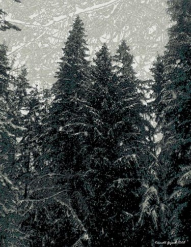Digital Arts titled "Winter Forest 20" by Kenneth Grzesik, Original Artwork, Digital Painting