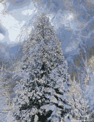 Digital Arts titled "Winter Forest 24" by Kenneth Grzesik, Original Artwork, Digital Painting