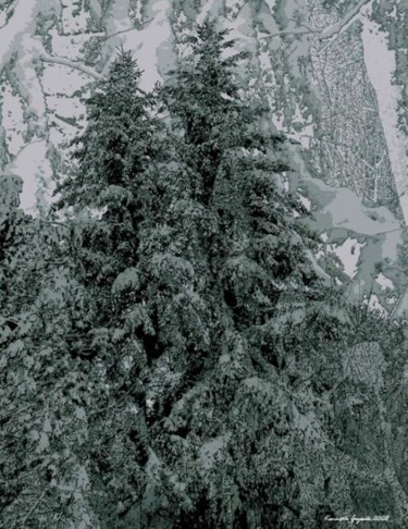 Digital Arts titled "Winter Forest 28" by Kenneth Grzesik, Original Artwork, Digital Painting