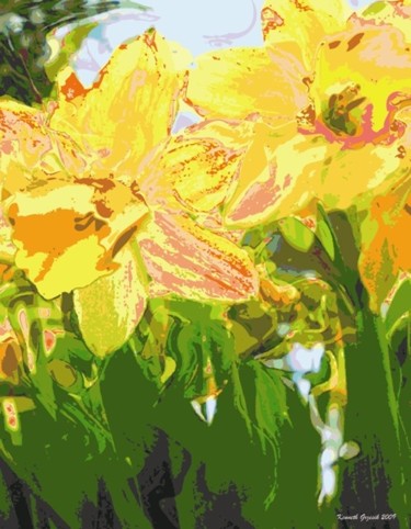 Arts numériques intitulée "Spring Aura #19" par Kenneth Grzesik, Œuvre d'art originale, Peinture numérique